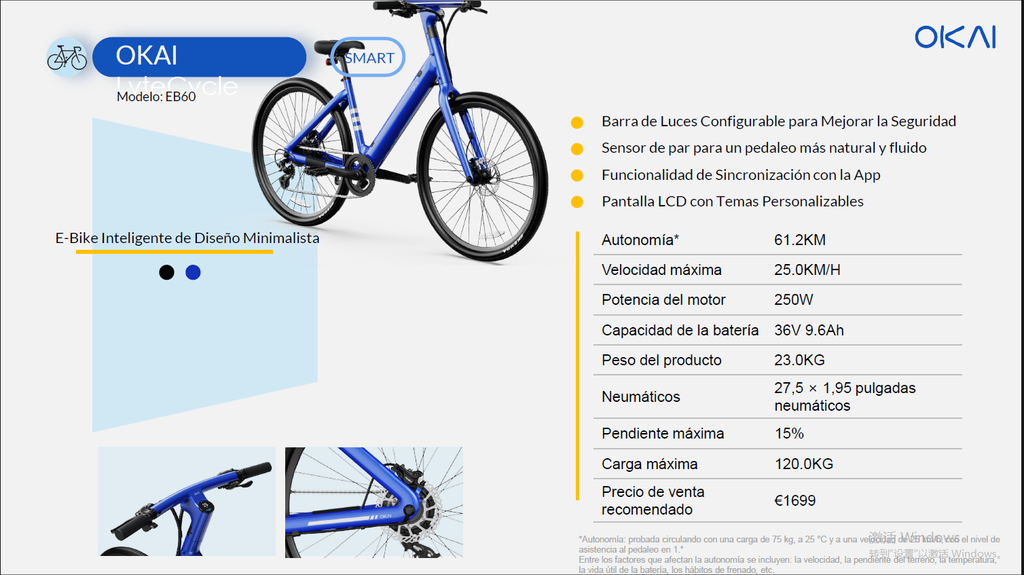 Bicicleta OKAI EB60