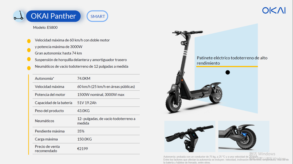 Patinete OKAI ES800