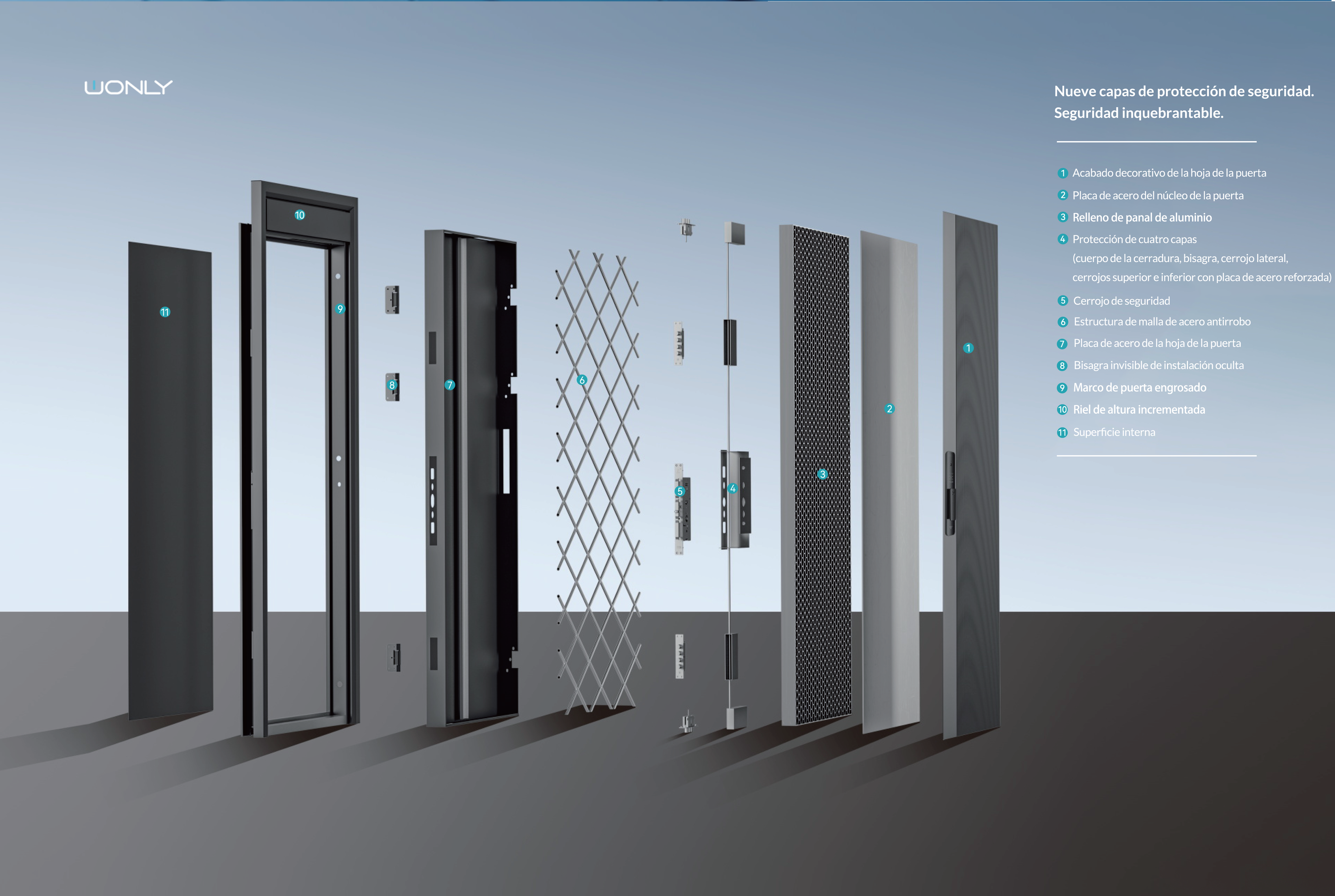 Puerta de aluminio fundido P105