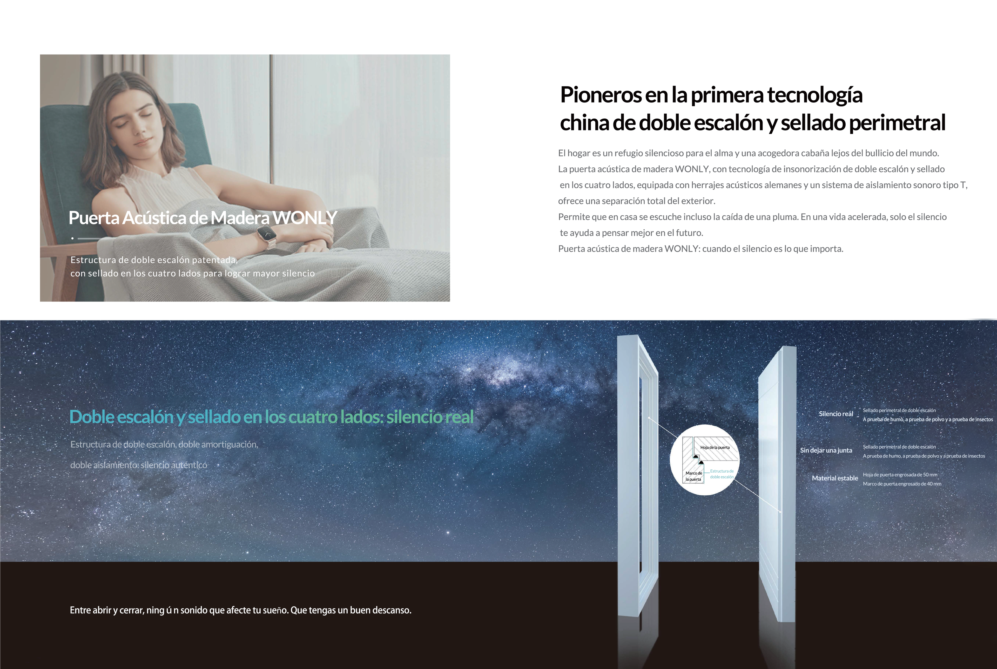 Puerta Acústica de Madera WONLY