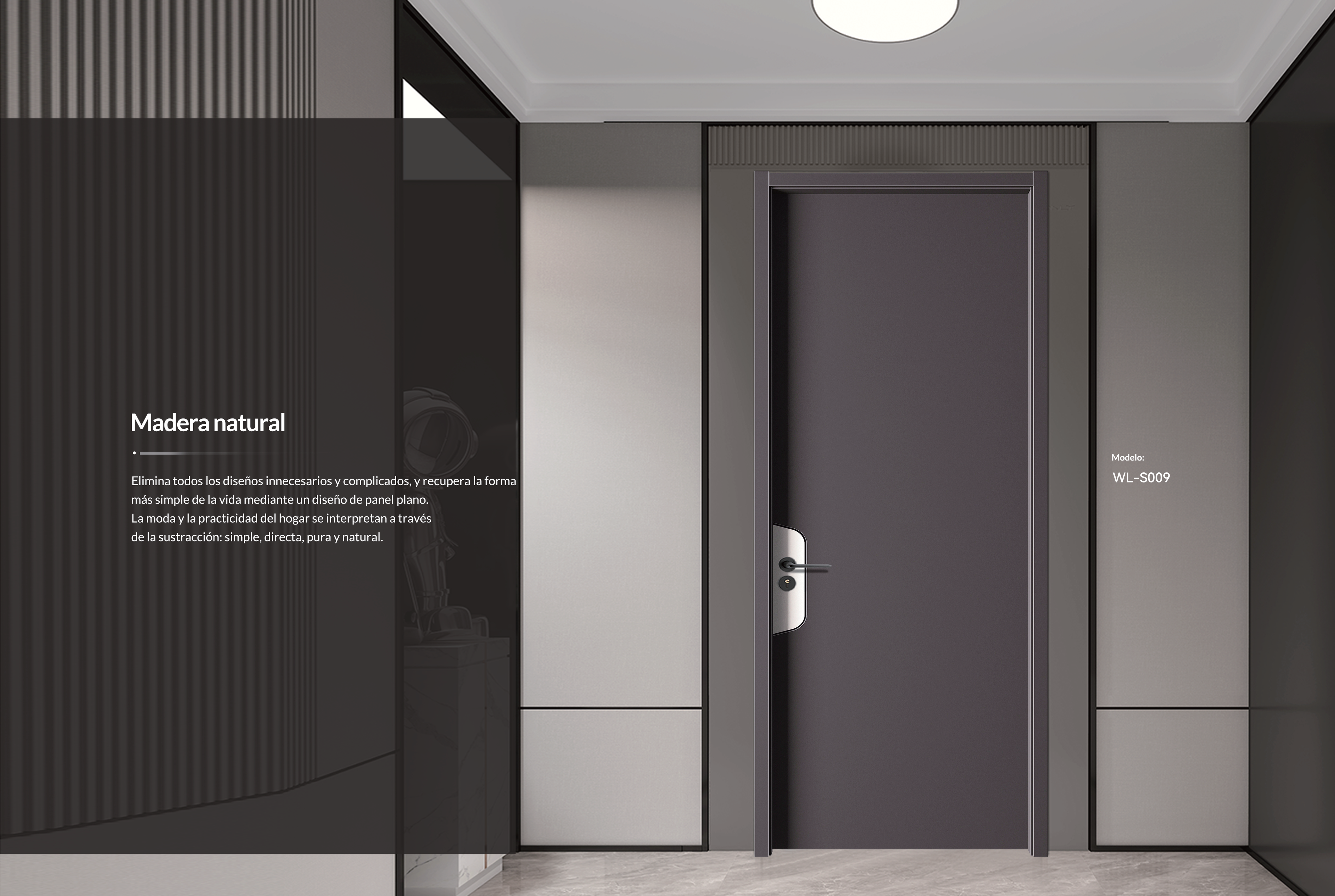 Puerta de madera natural WONLY